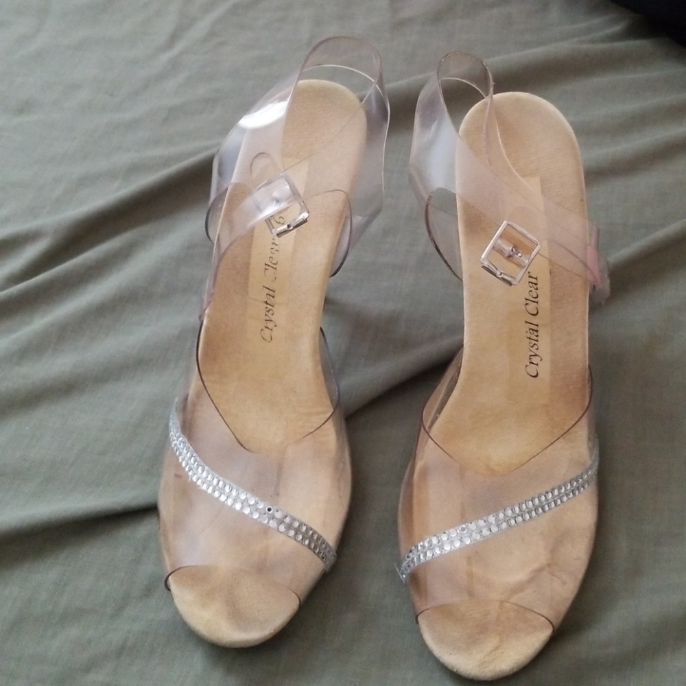 Clear and rhinestone shoes